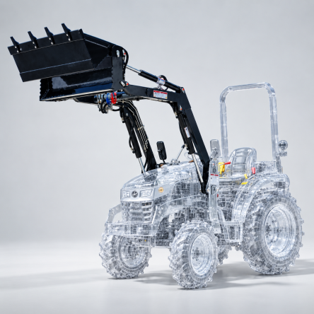 Ładowacz czołowy, Oryginalny Pol-Tech. Odpinany , Łyżka 4w1, do Hinomoto HM3000